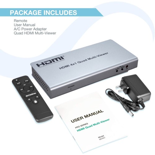 HDMI Quad Multi-viewer 4x1 HDMI Quad Screen Segmentation Splitter 4 In 1 Out video Multiviewer Seamless Switcher 5 Viewing Modes