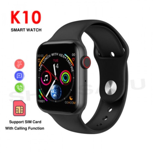 K10 Bluetooth and SIM Supported Smartwatch – Full Touch Display, Fitness Tracker and Heart Rate Monitor