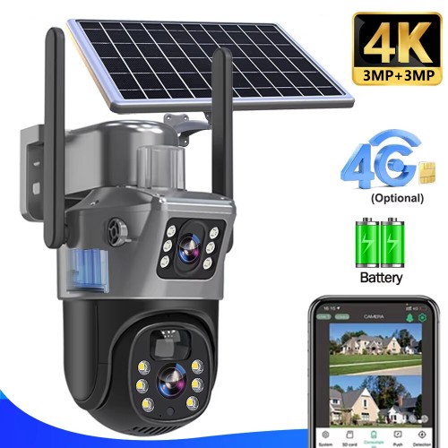 4G SIM Card 1080P PTZ IP Camera with Solar Panel – Wireless, Night Vision and Outdoor Security