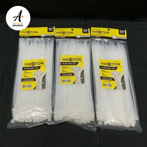Cable Tie 5×250 mm (100 Pcs) – Heavy Duty Nylon Self-Locking Zip Ties for Wire and Cable Management