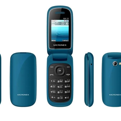 Micronex MX-31 Folding Feature Phone – Dual SIM, 1000mAh Battery, Wireless FM