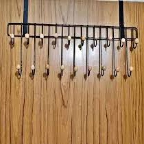 Over The Door 19-Hook Hanger – Durable Metal Door Organizer Rack for Clothes, Bags and Towels