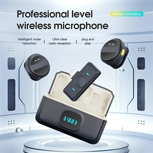 SX21 Magnetic Mini Dual Wireless Microphone Price in Bangladesh | Type-C Plug and Play ENC Noise Cancelling Mic for Smartphones and Cameras