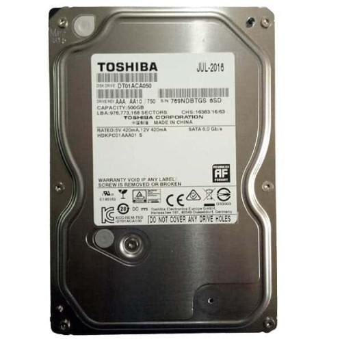 TOSHIBA 500GB HARD DISC