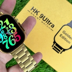 HK9 Ultra Smartwatch Golden Edition – Premium Dual Straps Smartwatch with AMOLED Display and NFC