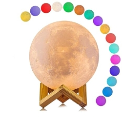 3D Moon Lamp 16 Colors Remote and Touch Control – 15cm Rechargeable RGB LED Night Light