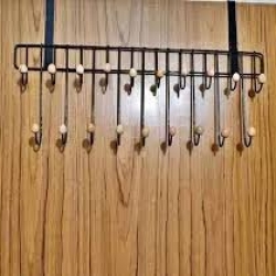 Over The Door 19-Hook Hanger – Durable Metal Door Organizer Rack for Clothes, Bags and Towels